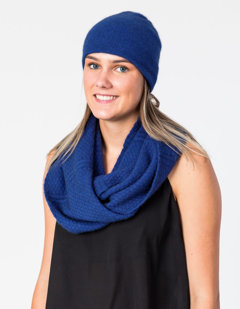 Dark blue Possum Merino Beanie