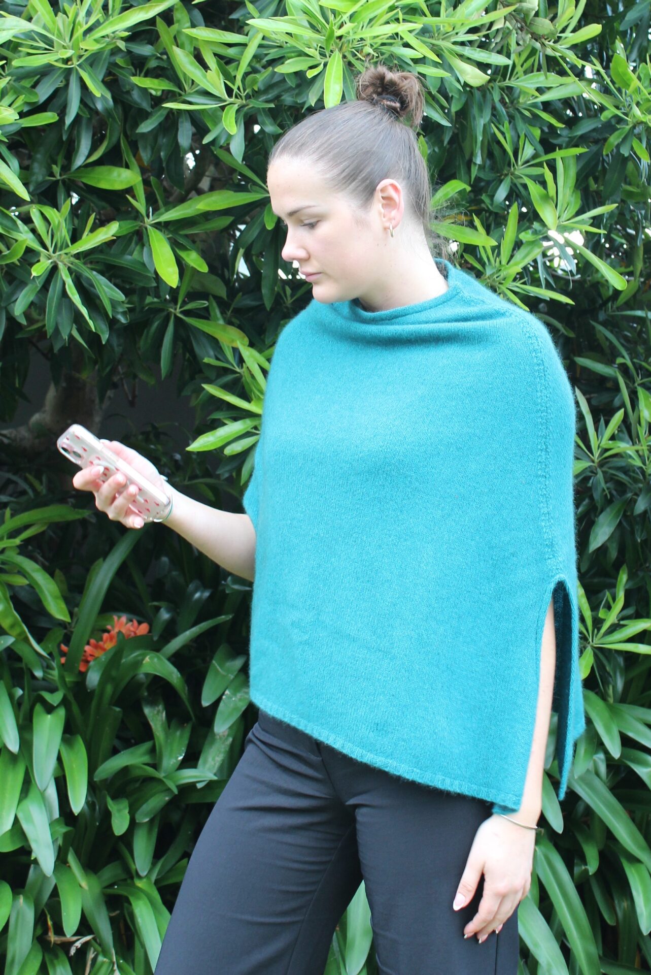 Barbara Poncho scrolling social media