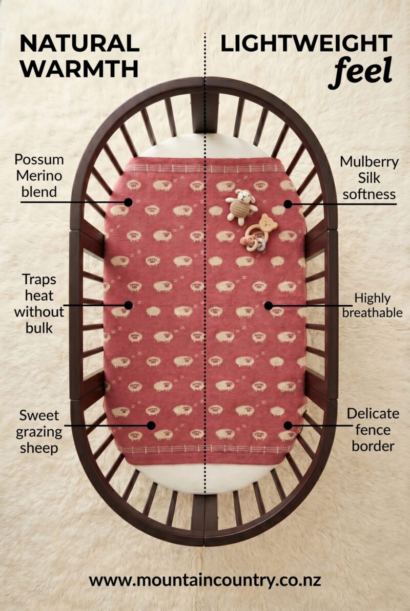 Counting Sheep Baby Blanket on crib